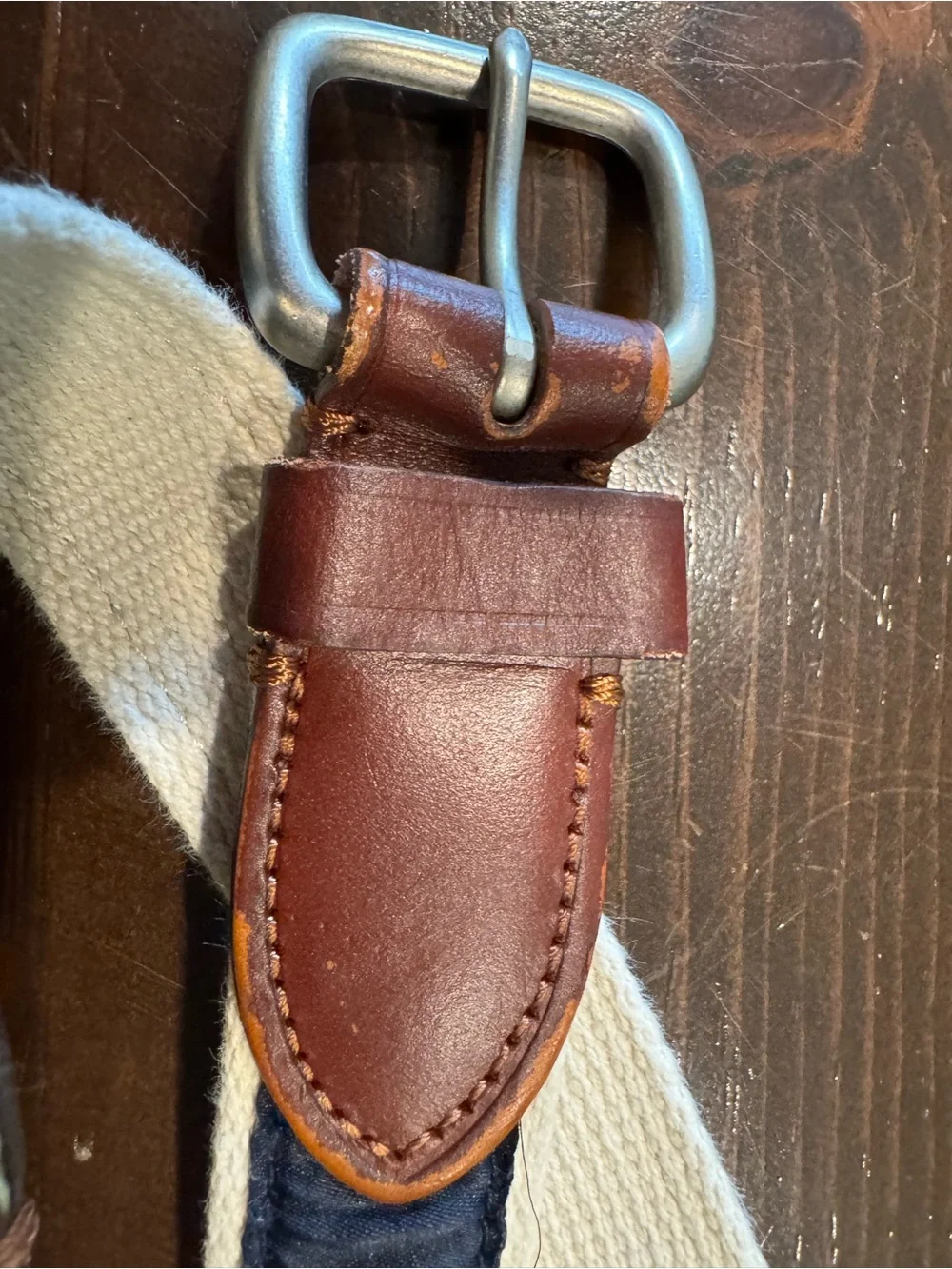 Crewcuts Navy & Brown Canvas Belt Christmas Tree in Truck Youth Holiday Preppy